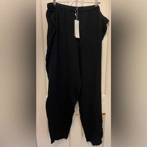 new eileen fisher black silk georgette crepe slouchy pants 3x